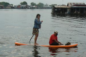 Grocery shopping in a floating village